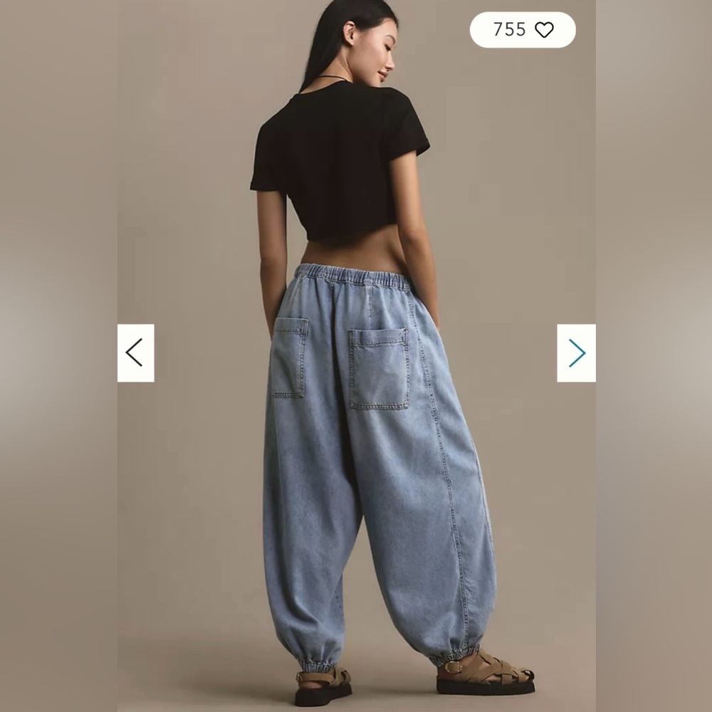 BNWT Anthropologie Pilcro Beachy High Rise Parachute Denim Jeans Pants - Picture 4 of 12